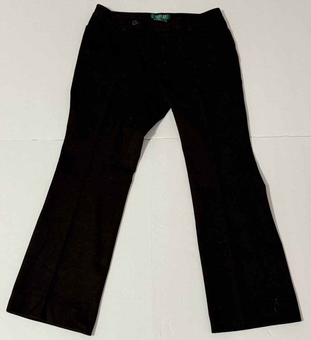 Lauren Ralph Lauren Adelle Chino Straight Stretch Pants, Brown, Size 8P